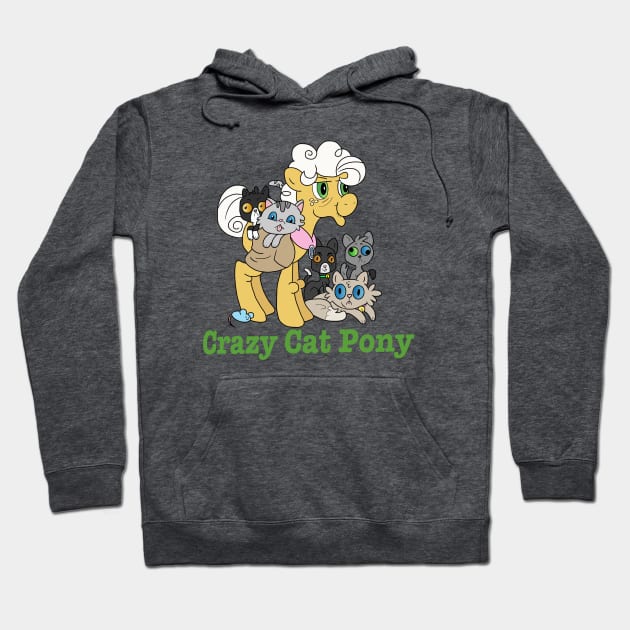 Crazy Cat Pony Hoodie by AmyNewBlue